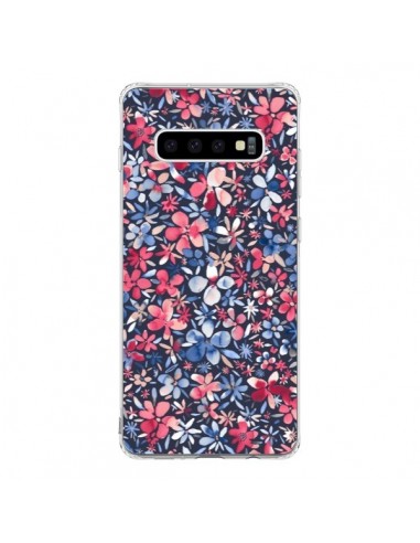 Coque Samsung S10 Colorful Little Flowers Navy - Ninola Design