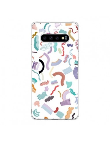 Coque Samsung S10 Curly and Zigzag Stripes White - Ninola Design