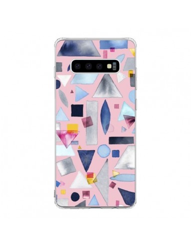 Coque Samsung S10 Geometric Pieces Pink - Ninola Design