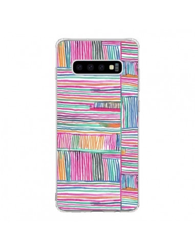 Coque Samsung S10 Watercolor Linear Meditation Pink - Ninola Design