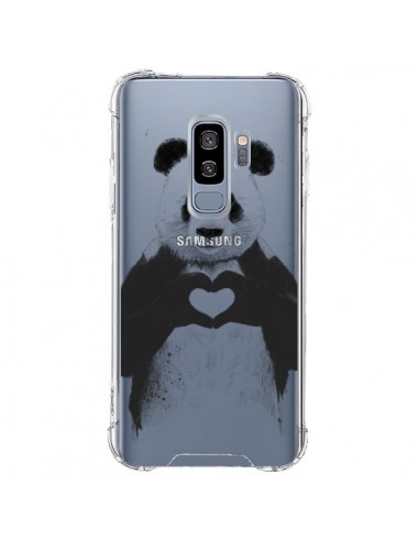 Coque Samsung S9 Plus Panda All You Need Is Love Transparente - Balazs Solti