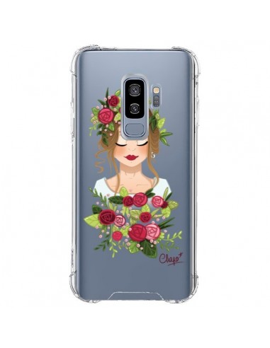 Coque Samsung S9 Plus Femme Closed Eyes Fleurs Transparente - Chapo