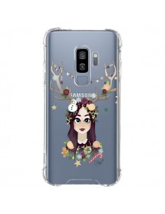 Coque Samsung S9 Plus Christmas Girl Femme Noel Bois Cerf...