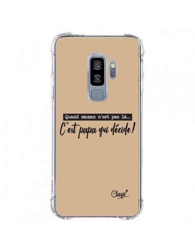 Coque Samsung S9 Plus C'est Papa qui Décide Beige - Chapo