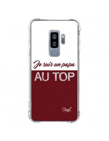 Coque Samsung S9 Plus Je suis un Papa au Top Rouge Bordeaux - Chapo