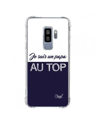 Coque Samsung S9 Plus Je suis un Papa au Top Bleu Marine - Chapo