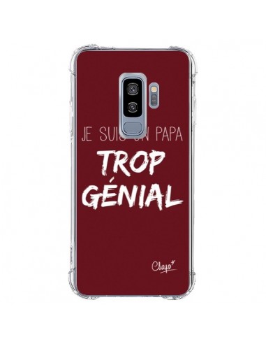 Coque Samsung S9 Plus Je suis un Papa trop Génial Rouge Bordeaux - Chapo