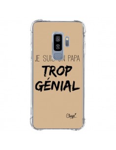 Coque Samsung S9 Plus Je suis un Papa trop Génial Beige -...