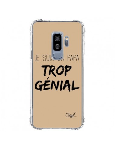 Coque Samsung S9 Plus Je suis un Papa trop Génial Beige - Chapo