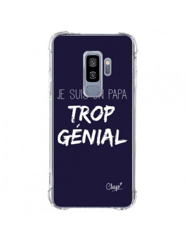 Coque Samsung S9 Plus Je suis un Papa trop Génial Bleu Marine - Chapo