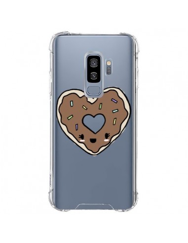 Coque Samsung S9 Plus Donuts Heart Coeur Chocolat Transparente - Claudia Ramos