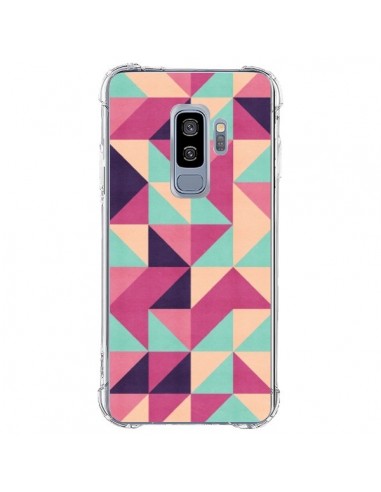 Coque Samsung S9 Plus Azteque Triangle Rose Vert - Eleaxart