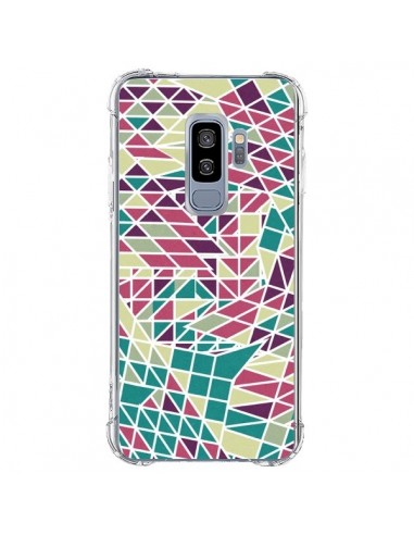 Coque Samsung S9 Plus Azteque Triangles Vert Violet - Eleaxart