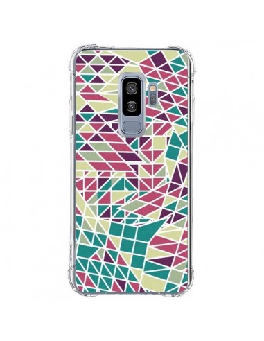 Coque Samsung S9 Plus Azteque Triangles Vert Violet - Eleaxart