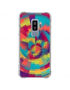 Coque Samsung S9 Plus Spirale de Couleurs Rouge Vert -...