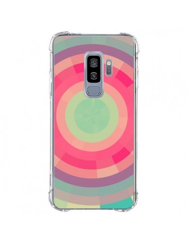 Coque Samsung S9 Plus Spirale de Couleurs Rose Vert - Eleaxart