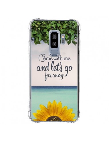 Coque Samsung S9 Plus Let's Go Far Away Flower Fleur Tournesol - Eleaxart