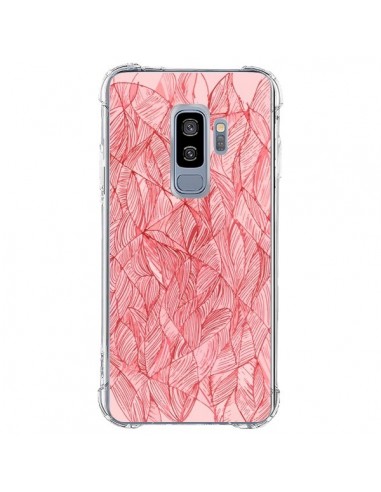 Coque Samsung S9 Plus Courbes Meandre Rouge Cerise -  Léa Clément