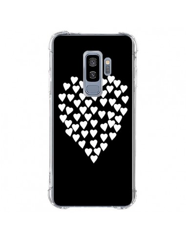 Coque Samsung S9 Plus Coeur en coeurs blancs - Project M