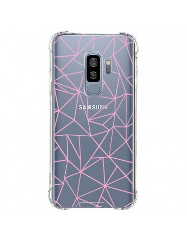 Coque Samsung S9 Plus Lignes Triangle Rose Transparente - Project M