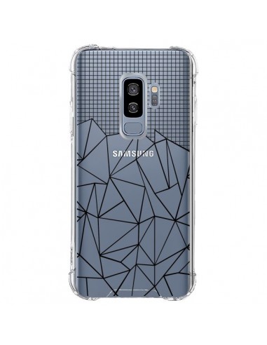Coque Samsung S9 Plus Lignes Grille Grid Abstract Noir Transparente - Project M