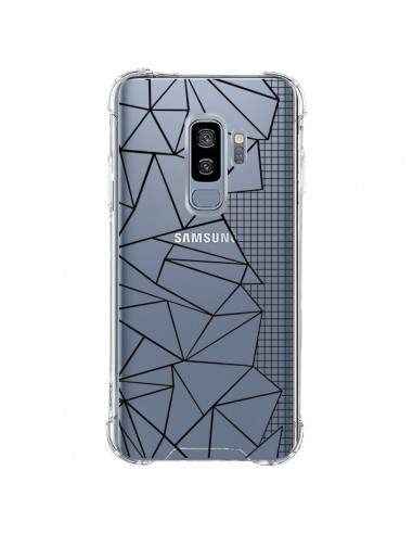 Coque Samsung S9 Plus Lignes Grilles Side Grid Abstract Noir Transparente - Project M