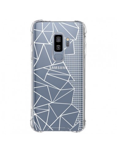 Coque Samsung S9 Plus Lignes Grilles Side Grid Abstract Blanc Transparente - Project M