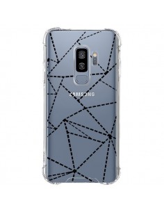 Coque Samsung S9 Plus Lignes Points Abstract Noir...