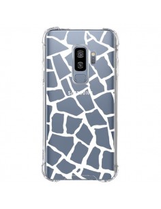 Coque Samsung S9 Plus Girafe Mosaïque Blanc Transparente...