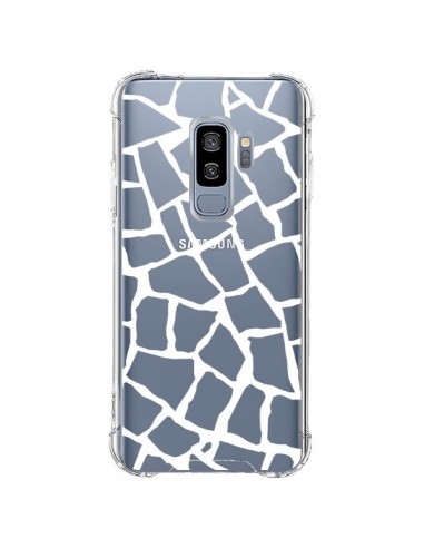 Coque Samsung S9 Plus Girafe Mosaïque Blanc Transparente - Project M