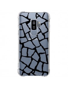 Coque Samsung S9 Plus Girafe Mosaïque Noir Transparente -...