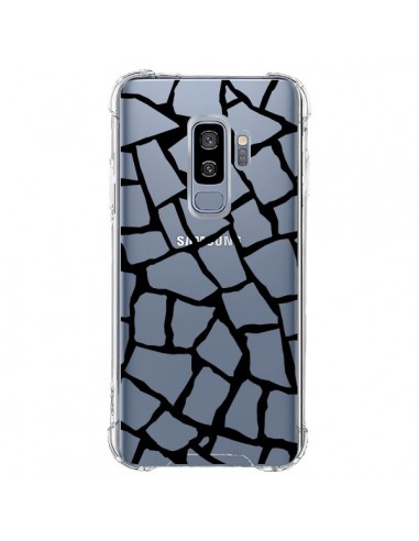 Coque Samsung S9 Plus Girafe Mosaïque Noir Transparente - Project M