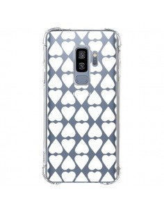 Coque Samsung S9 Plus Coeurs Heart Blanc Transparente -...