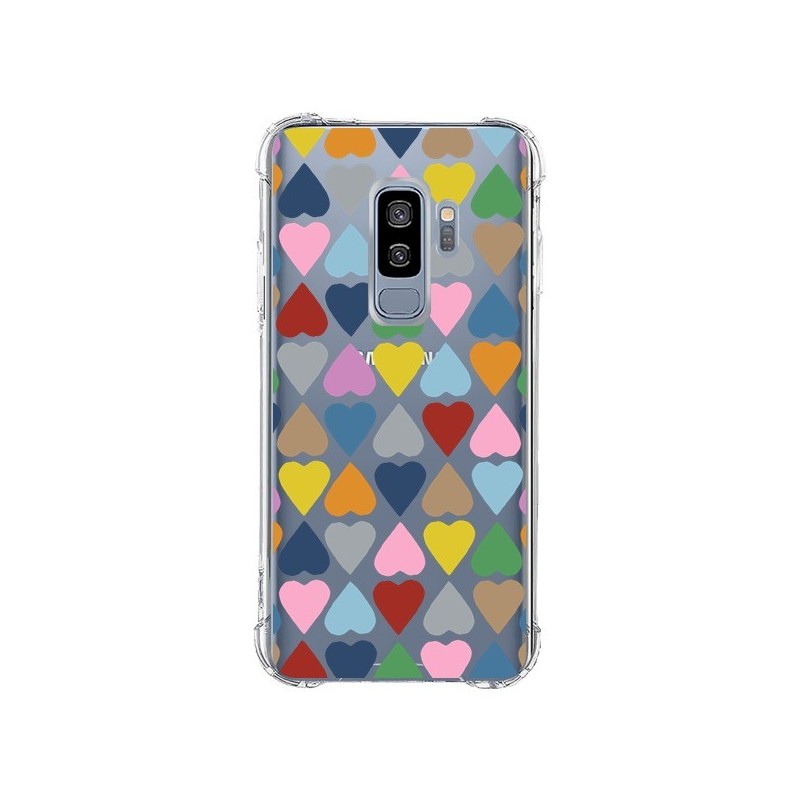 Coque Samsung S9 Plus Coeurs Heart Couleur Transparente - Project M