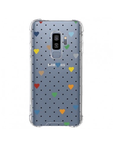 Coque Samsung S9 Plus Point Coeur Coloré Pin Point Heart Transparente - Project M