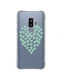 Coque Samsung S9 Plus Coeurs Heart Love Mint Bleu Vert...