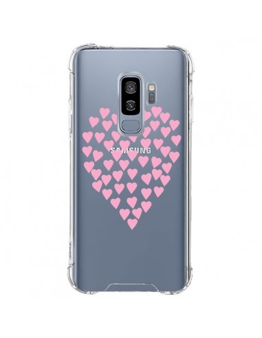 Coque Samsung S9 Plus Coeurs Heart Love Rose Pink Transparente - Project M