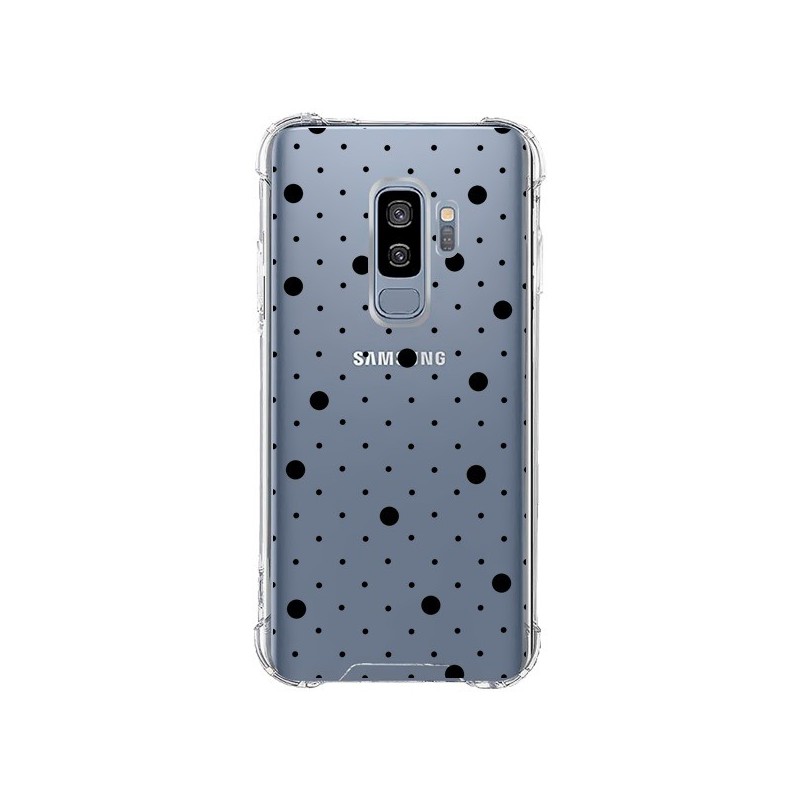 Coque Samsung S9 Plus Point Noir Pin Point Transparente - Project M