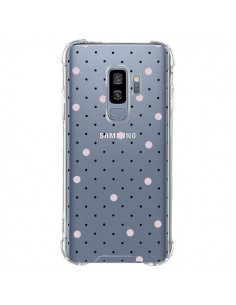 Coque Samsung S9 Plus Point Rose Pin Point Transparente -...