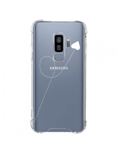Coque Samsung S9 Plus Travel to your Heart Blanc Voyage Coeur Transparente - Project M