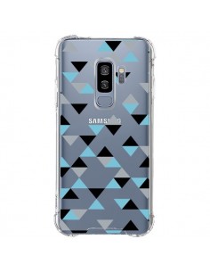 Coque Samsung S9 Plus Triangles Ice Blue Bleu Noir...