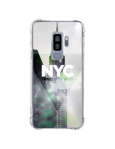 Coque Samsung S9 Plus I Love New York City Gris Violet Vert - Javier Martinez