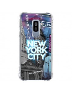Coque Samsung S9 Plus New York City Buildings Bleu -...
