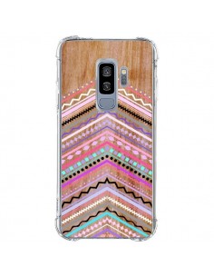 Coque Samsung S9 Plus Purple Chevron Wild Wood Bois...