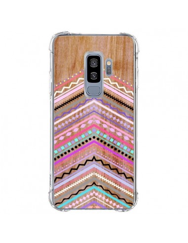 Coque Samsung S9 Plus Purple Chevron Wild Wood Bois Azteque Aztec Tribal - Jenny Mhairi