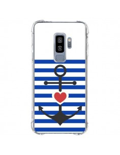 Coque Samsung S9 Plus Mariniere Encre Marin Coeur -...