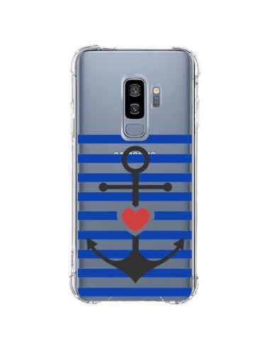 Coque Samsung S9 Plus Mariniere Ancre Marin Coeur Transparente - Jonathan Perez