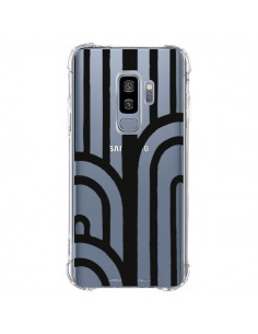 Coque Samsung S9 Plus Geometric Noir Transparente -...