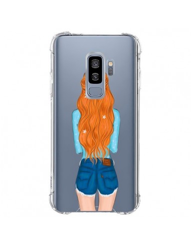 Coque Samsung S9 Plus Red Hair Don't Care Rousse Transparente - kateillustrate