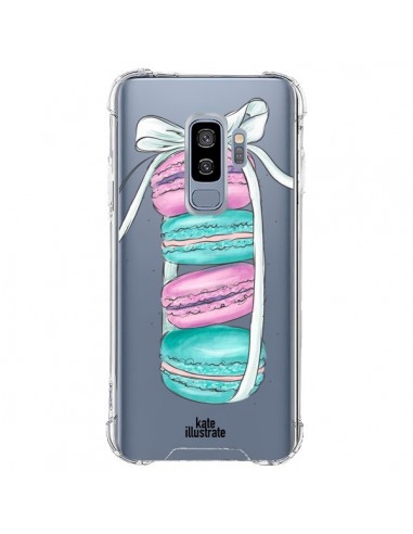 Coque Samsung S9 Plus Macarons Pink Mint Rose Transparente - kateillustrate